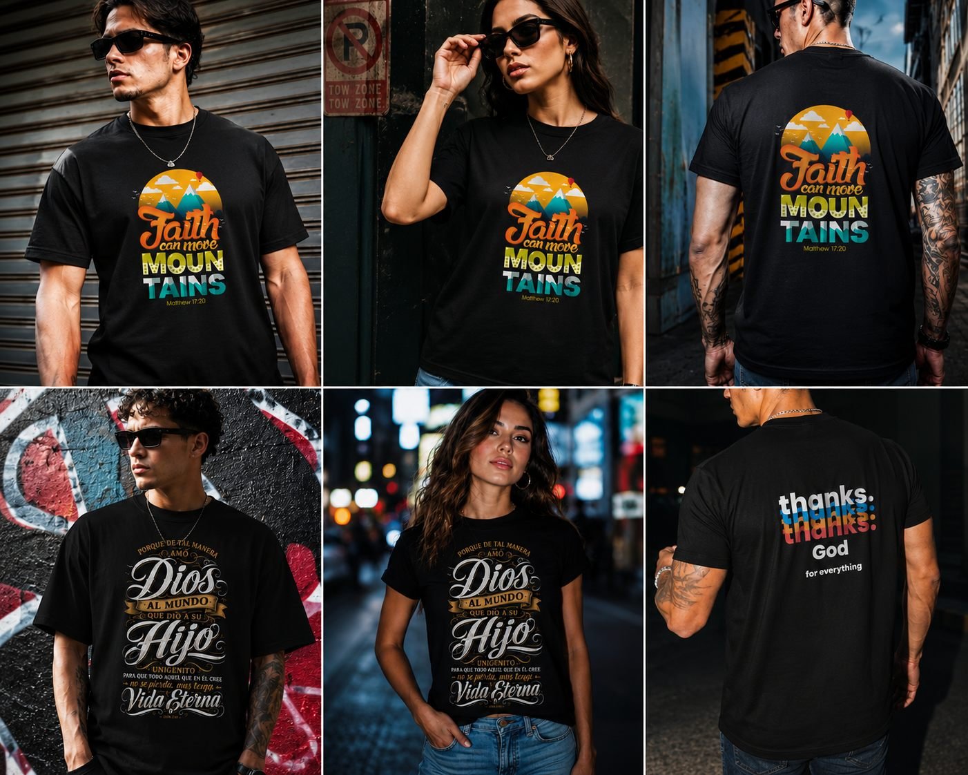 Concept mockups of T-shirts with ITAI typographic designs
